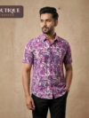 Cotton Bagru Handblock Mauve Shirt